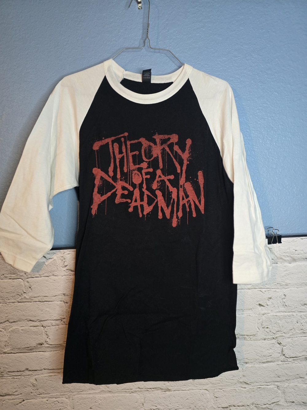 Theory Of A Dead Man Raglan 3/4 Sleeve Tee with Band Logo Sz S